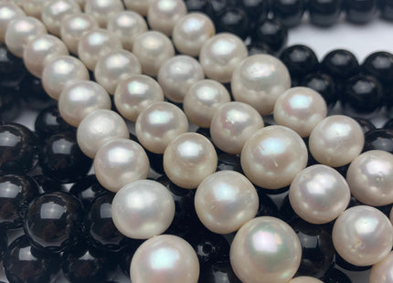 12-16 mm AA Jumbo Natural White Potato Freshwater Pearl Beads Genuine Natural Quality Pearls Lustrous White Freshwater Pearls #199