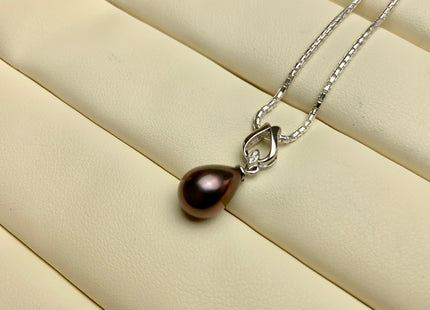 One Piece 925 Sterling Silver/Gold Pendant Setting Findings For Half Drilled Pearls Lotus Shape Design W/CZ Sterling Silver Pendant #10362