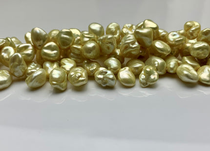 8x10 mm AA Lime Green Color Top Drilled Keshi Freshwater Pearl Beads Genuine Top Drilled Freshwater Keshi Cornflake Pearls #1493