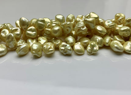 8x10 mm AA Lime Green Color Top Drilled Keshi Freshwater Pearl Beads Genuine Top Drilled Freshwater Keshi Cornflake Pearls #1493