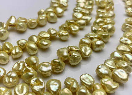 8x10 mm AA Lime Green Color Top Drilled Keshi Freshwater Pearl Beads Genuine Top Drilled Freshwater Keshi Cornflake Pearls #1493