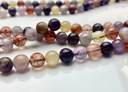 6mm 8mm 10mm AAA Smooth Round Top Quality Natural Super Seven Gemstone Limited Rare Natural Color Cacoxenite Amethyst Gemstone #2289
