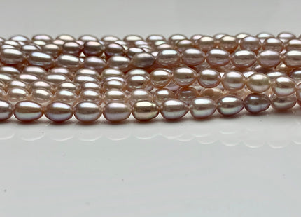 5x7 mm AA Natural Mauve Pink Rice/Oval Freshwater Pearl Beads Genuine Mauve Pink Rice Freshwater Pearls  #1760