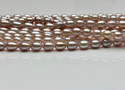 5x7 mm AA Natural Mauve Pink Rice/Oval Freshwater Pearl Beads Genuine Mauve Pink Rice Freshwater Pearls #1760