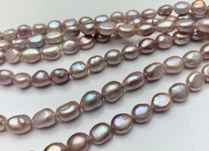 7.5x8-9 mm AAA Natural White OR Mauve Pink Color Rice Nugget Freshwater Pearl Beads Genuine Freshwater Pearls All Natural Color #1120