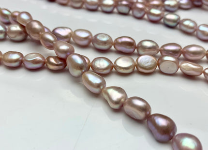 7.5x8-9 mm AAA Natural White OR Mauve Pink Color Rice Nugget Freshwater Pearl Beads Genuine Freshwater Pearls All Natural Color #1120