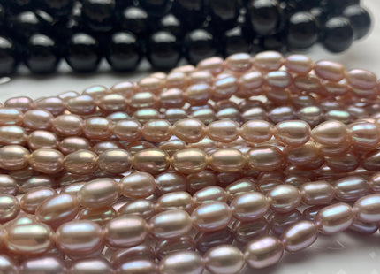 5x7 mm AAA High Luster Natural Mauve Pink Freshwater Pearl Beads Hole Size 1.0mm Genuine Large Hole Freshwater Pearls 14Inches Strands #23