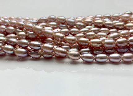 5x7 mm AAA High Luster Natural Mauve Pink Freshwater Pearl Beads Hole Size 1.0mm Genuine Large Hole Freshwater Pearls 14Inches Strands #23