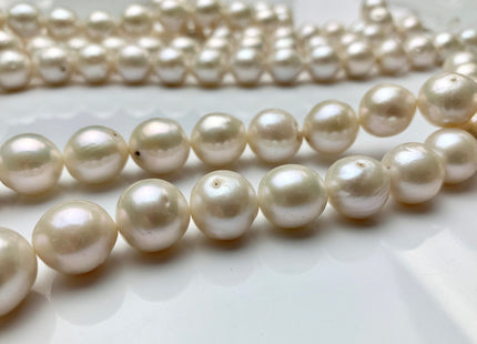 11-13 mm Natural White Edison Freshwater Pearl Beads Cultured Baroque Edison Pearls C Grade #1517