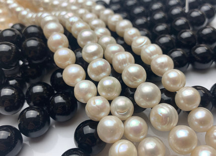 7-10 mm Natural White Potato Freshwater Pearl Beads Genuine Natural Freshwater Potato Pearl Beads #1516