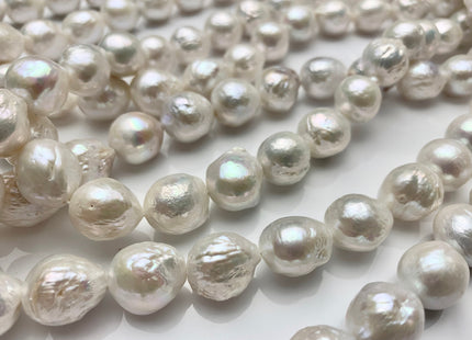 12-14x16 mm AAA Natural Jumbo Top Quality White Freshwater Baroque Pearl Beads Natural White High Luster Genuine Baroque Edison Pearls #1521
