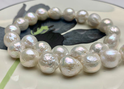 12-14x16 mm AAA Natural Jumbo Top Quality White Freshwater Baroque Pearl Beads Natural White High Luster Genuine Baroque Edison Pearls #1521