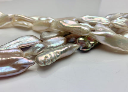 9-12x21-27 mm AAA Natural White OR Natural Mauve Pink Biwa Stick Freshwater Pearl Genuine High Luster Freshwater Natural Color Pearl #1263
