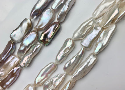 9-12x21-27 mm AAA Natural White OR Natural Mauve Pink Biwa Stick Freshwater Pearl Genuine High Luster Freshwater Natural Color Pearl #1263