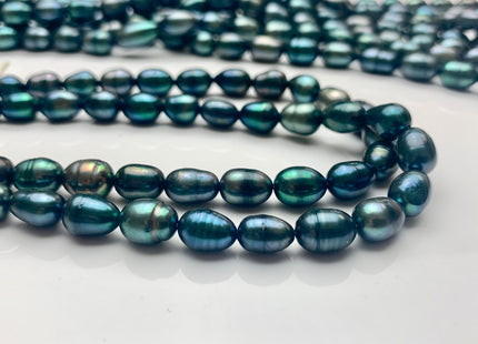 6x8 mm Prussian Blue Color Rice/Oval Freshwater Pearl Beads Genuine Cultured Freshwater Pearls #452