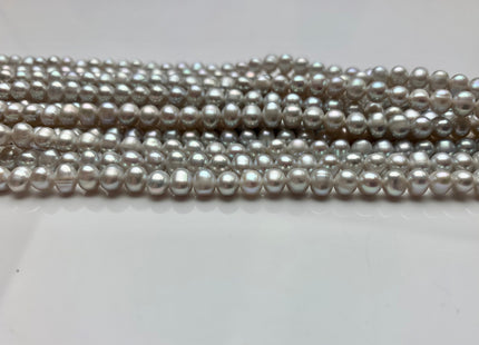 4-5 mm Silver Gray Color Potato Freshwater Pearl Bead Genuine High Luster Gray Color Freshwater Pearls #1525
