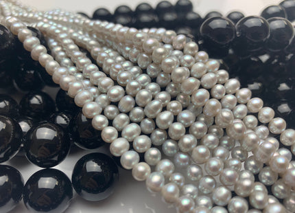 4-5 mm Silver Gray Color Potato Freshwater Pearl Bead Genuine High Luster Gray Color Freshwater Pearls #1525