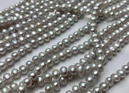 4-5 mm Silver Gray Color Potato Freshwater Pearl Bead Genuine High Luster Gray Color Freshwater Pearls #1525