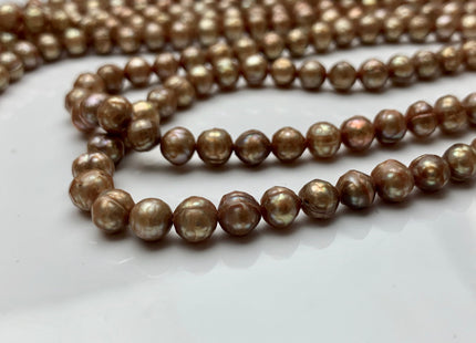 6 mm Rare Faceted Dark Champagne Color Potato Freshwater Pearl Beads Genuine Faceted Freshwater Pearls #1769
