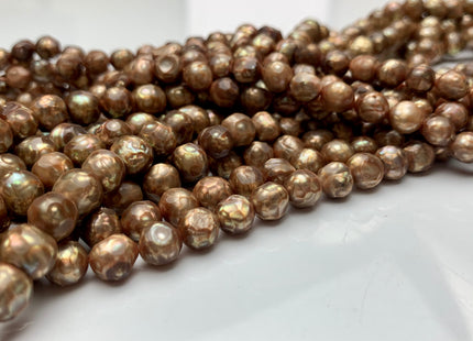 6mm 7mm 8mm Rare Faceted Dark Champagne Color Potato Freshwater Pearl Beads Genuine Faceted Freshwater Pearls #1774