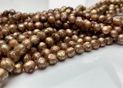 6mm 7mm 8mm Rare Faceted Dark Champagne Color Potato Freshwater Pearl Beads Genuine Faceted Freshwater Pearls #1774