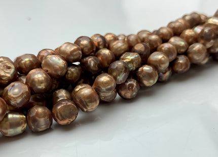 6mm 7mm 8mm Rare Faceted Dark Champagne Color Potato Freshwater Pearl Beads Genuine Faceted Freshwater Pearls #1774