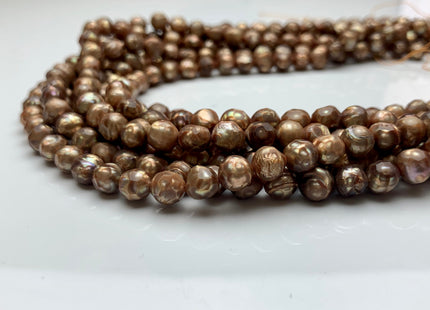 6mm 7mm 8mm Rare Faceted Dark Champagne Color Potato Freshwater Pearl Beads Genuine Faceted Freshwater Pearls #1774