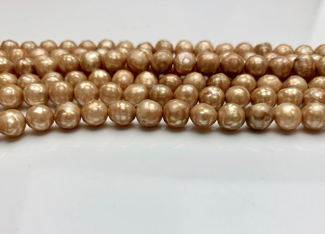 6.5-7 mm Rare Faceted Beige Champagne Color Potato Freshwater Pearl Beads Genuine Faceted Freshwater Pearls #1772