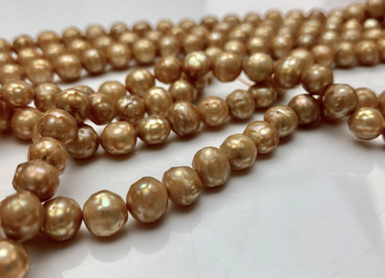 6.5-7 mm Rare Faceted Beige Champagne Color Potato Freshwater Pearl Beads Genuine Faceted Freshwater Pearls #1772