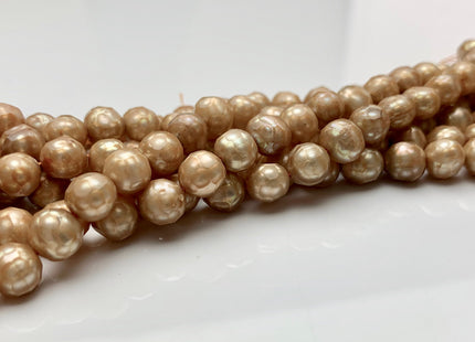 6.5-7 mm Rare Faceted Beige Champagne Color Potato Freshwater Pearl Beads Genuine Faceted Freshwater Pearls #1772