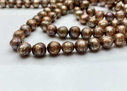 7-7.5 mm Rare Faceted Dark Champagne Color Potato Freshwater Pearl Beads Genuine Faceted Freshwater Pearls #1773