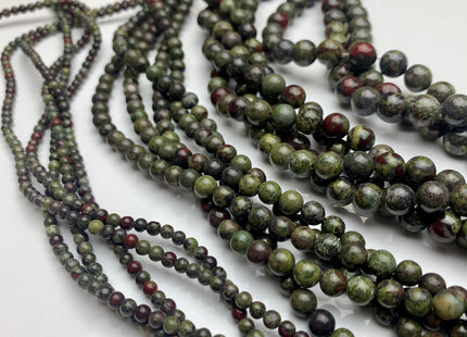 4mm 6mm 8mm 10mm AAA Smooth Round Natural Dragon Blood Jasper Gemstone Beads Multi Red Green Color Jasper Loose Beads #2298