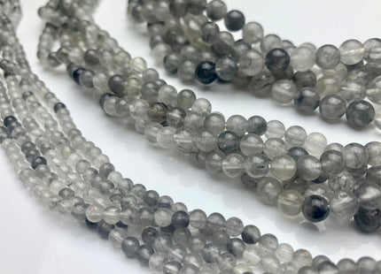 4mm 6mm 8mm 10mm AAA Smooth Round Cloudy Quartz Gemstone Beads Natural Light And Dark Gray Quartz Gemstone Loose Beads #2304