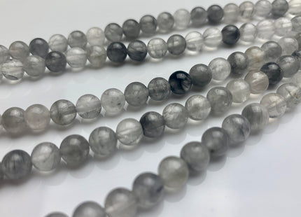 4mm 6mm 8mm 10mm AAA Smooth Round Cloudy Quartz Gemstone Beads Natural Light And Dark Gray Quartz Gemstone Loose Beads #2304