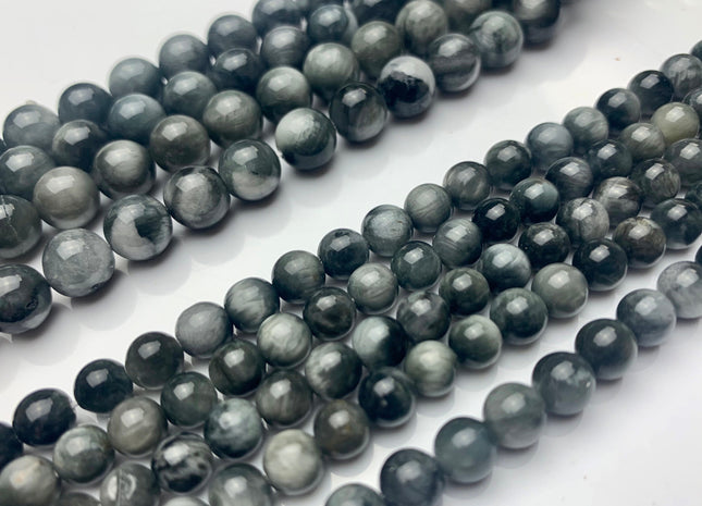 6mm 8mm AAA Smooth Round Eagle Eye Gemstones Natural Color Top Quality Round Eagle Eye Gemstone Loose Beads #2302