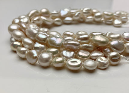 8-9x9-11mm AAA Half Strand High Luster Natural White Keshi Nugget Freshwater Pearl Beads Center Drilled Keshi Nugget Pearls #1779
