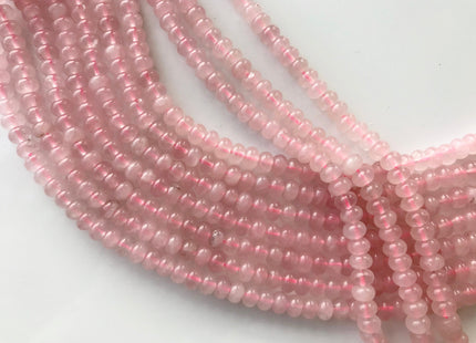4x6mm 5x8mm AAA Natural Color Smooth Rondelle Rose Quartz Gemstone Beads Natural Pink Smooth Rondelle Rose Quartz Loose Beads #2301
