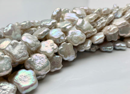 10-12 mm Rare Star Flower Shape Genuine Freshwater Pearl Beads in Natural White, Seaweed OR Peach Colors, Limited Edition #104