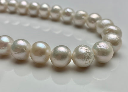 17.5/20/22/24 Inches Hand Knotted 10-11 mm AAA Natural White Baroque Edison Freshwater Pearl Necklace With Silver Clasp #1548