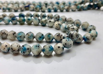 7-8mm 9-10mm AAA Natural Faceted Star Cut K2 Jasper Gemstone Beads Genuine Faceted Blue Gray K2 Jasper Gemstone Loose Beads #2309