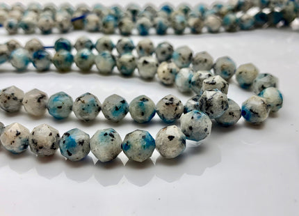 7-8mm 9-10mm AAA Natural Faceted Star Cut K2 Jasper Gemstone Beads Genuine Faceted Blue Gray K2 Jasper Gemstone Loose Beads #2309