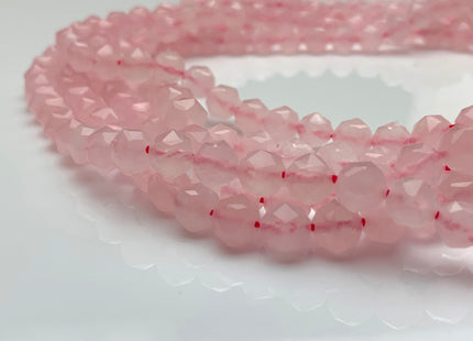 7-8 mm AAA Natural Faceted Star Cut RoseQuartz Gemstone Beads Genuine Faceted RoseQuartz Gemstone Loose Beads #2311