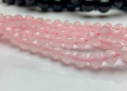 7-8 mm AAA Natural Faceted Star Cut RoseQuartz Gemstone Beads Genuine Faceted RoseQuartz Gemstone Loose Beads #2311