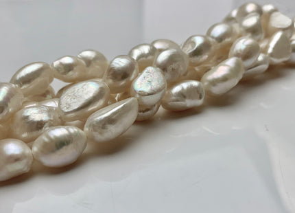 11x13-17 mm AA Natural White Rice Nugget Freshwater Pearl Bead Genuine Natural White Freshwater Pearl Rice Nuggets #1794