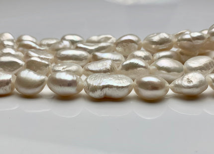 11x13-17 mm AA Natural White Rice Nugget Freshwater Pearl Bead Genuine Natural White Freshwater Pearl Rice Nuggets #1794