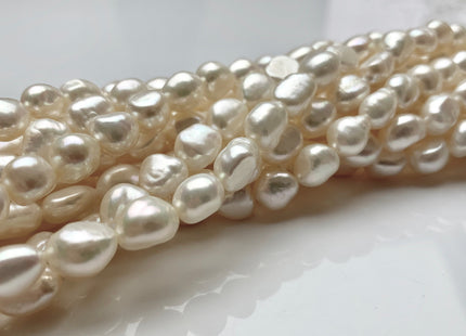 8x10 mm AAA Natural White High Luster Rice Nugget Freshwater Pearl Beads Top Quality White Freshwater Nugget Pearls #1795