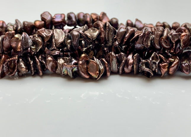 8 mm Or 10 mm AA Metallic Chocolate Brown Keshi Freshwater Pearl Beads Center Drilled Brown Keshi Pearl Rondelle Freshwater Pearls #1800