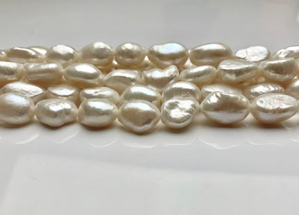 11x13-17 mm AA Natural White Rice Nugget Freshwater Pearl Bead Genuine Natural White Freshwater Pearl Rice Nuggets #1794