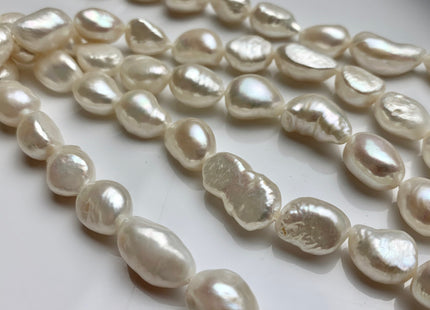 11x13-17 mm AA Natural White Rice Nugget Freshwater Pearl Bead Genuine Natural White Freshwater Pearl Rice Nuggets #1794