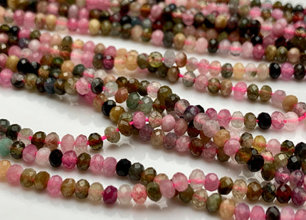 2x3 mm AAA Natural Color Faceted Rondelle Tourmaline Gemstone Beads Quality Micro Faceted Tourmaline Gemstone Loose Beads #2421